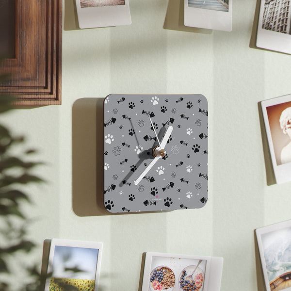 Grey Cat Fun Wall Clocks