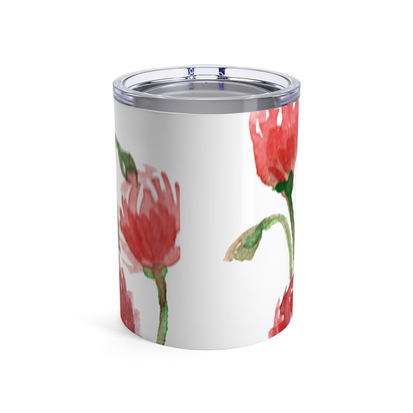 Red Poppy Flower Floral Print Spring Stainless Steel 10oz Tumbler - Made in USA-Mug-10oz-Heidi Kimura Art LLC