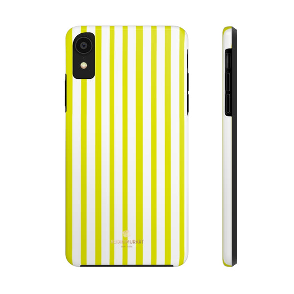 Yellow Striped iPhone Case, Designer Case Mate Tough Samsung Galaxy Phone Cases-Phone Case-Printify-iPhone XR-Heidi Kimura Art LLC