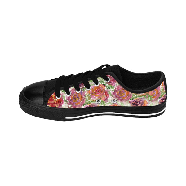 Red Floral Rose Women's Sneakers, Flower Print Designer Low Top Women's Canvas Bright Best Quality Premium Fashion Casual Sneakers Tennis Running Athletic Shoes (US Size: 6-12) Floral Sneakers, Women's Fashion Canvas Sneakers Shoes Colorful Rose Print Tennis Shoes, Floral Sneakers & Athletic Shoes, Women's Floral Shoes, Floral Shoe For Women, Floral Canvas Sneakers, Sneakers With Flowers Print On Them, Floral Sneakers Womens
