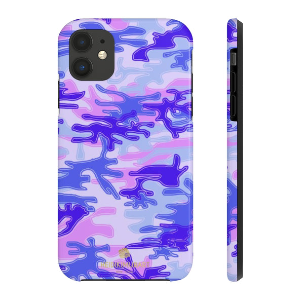 Purple Pink Camo Print iPhone Case, Army Camoflage Case Mate Tough Phone Cases-Phone Case-Printify-iPhone 11-Heidi Kimura Art LLC