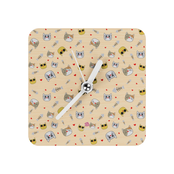 Cat Print Fun Wall Clocks