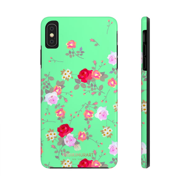 Blue Rose Floral  Print Phone Case, Case Mate Tough Phone Cases-Made in USA - Heidikimurart Limited 