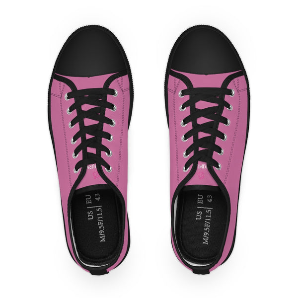 Light Pink Color Men's Sneakers, Best Solid Pink Color Men's Low Top Fashion Canvas Sneakers Running Shoes