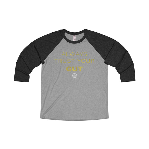 Motivational Unisex Tee, Tri-Blend 3/4 Raglan T-Shirt With Inspirational Quote -Made in USA-Long-sleeve-S-Vintage Black / Premium Heather-Heidi Kimura Art LLC