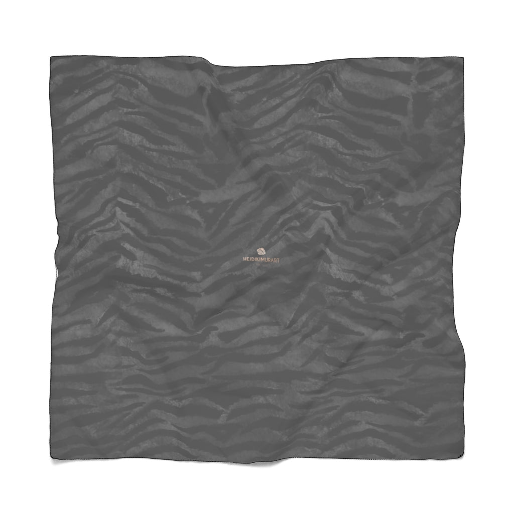 Black Tiger Stripe Poly Scarf, Women's Fashion Accessories For Men/Women- Made in USA-Accessories-Printify-Poly Chiffon-25 x 25 in-Heidi Kimura Art LLC Black Tiger Stripe Poly Scarf, Animal Print Lightweight Delicate Sheer Poly Voile or Poly Chiffon 25"x25" or 50"x50" Luxury Designer Fashion Accessories- Made in USA, Fashion Sheer Soft Light Polyester Square Scarf
