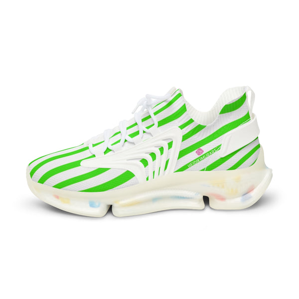 Green Striped Print Men's Shoes, Modern Minimalist Stripes Print Best Comfy Men's Mesh-Knit Designer Premium Laced Up Breathable Comfy Sports Sneakers Shoes (US Size: 5-12)&nbsp;Mesh Athletic&nbsp;Shoes, Mens Mesh Shoes,&nbsp;Mesh Shoes Men,&nbsp;Men's Classic Low Top Mesh Sneaker, Men's Breathable Mesh Shoes, Mesh Sneakers Casual Shoes&nbsp;