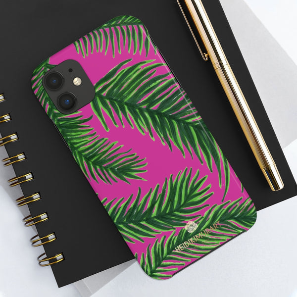 Hot Pink Tropical Print Phone Case, Palm Leaf Case Mate Tough Phone Cases-Made in USA - Heidikimurart Limited 