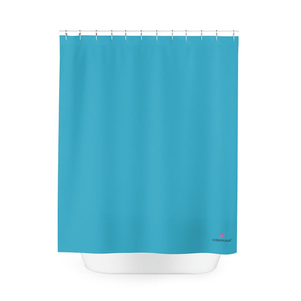 Sky Blue Polyester Shower Curtain