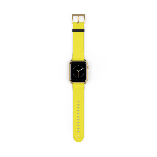 Yellow Solid Color 38mm/42mm Watch Band Strap For Apple Watches- Made in USA-Watch Band-38 mm-Gold Matte-Heidi Kimura Art LLC