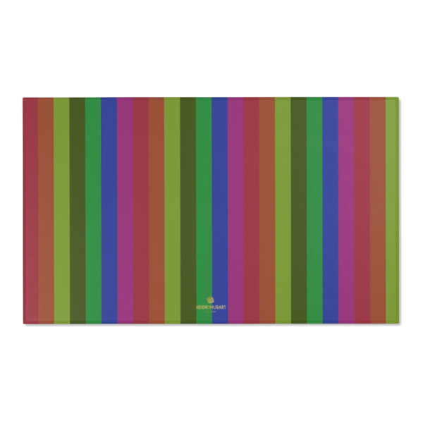 Faded Rainbow Stripe Gay Pride Print 24x36/ 36x60/ 48x72 inches Area Rug-Area Rug-60" x 36"-Heidi Kimura Art LLC