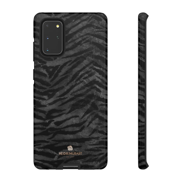 Black Tiger Striped Tough Cases, Animal Print Best Designer Phone Case-Made in USA-Phone Case-Printify-Samsung Galaxy S20+-Glossy-Heidi Kimura Art LLC