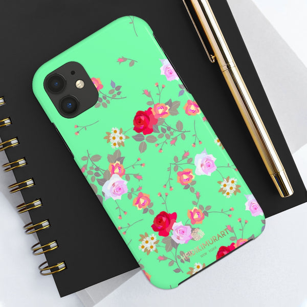 Blue Rose Floral  Print Phone Case, Case Mate Tough Phone Cases-Made in USA - Heidikimurart Limited 