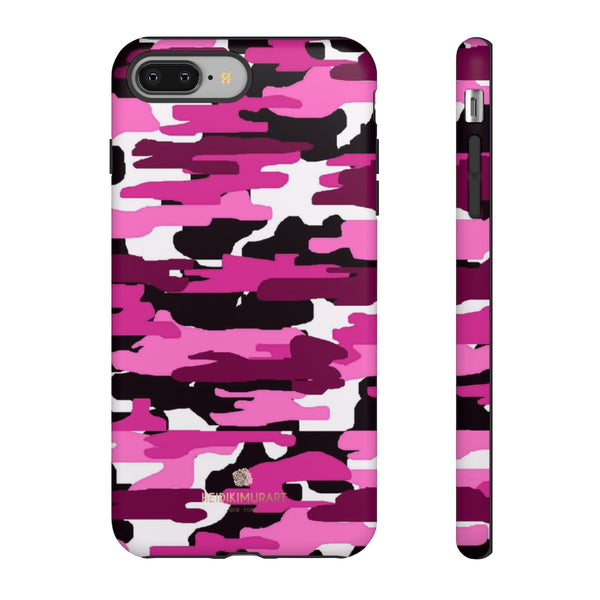 Pink Camouflage Print Phone Case, Tough Designer Phone Case -Made in USA-Phone Case-Printify-iPhone 8 Plus-Matte-Heidi Kimura Art LLC