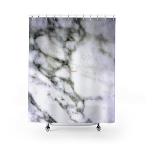 Elegant White Marble Texture Print Designer Polyester Shower Curtains- Printed in USA-Shower Curtain-71" x 74"-Heidi Kimura Art LLC White Marble Print Shower Curtains, Elegant White Marble Texture Print Designer Polyester Shower Curtains- Printed in USA, Polyester Large Size 100% Polyester 71x74 inches 