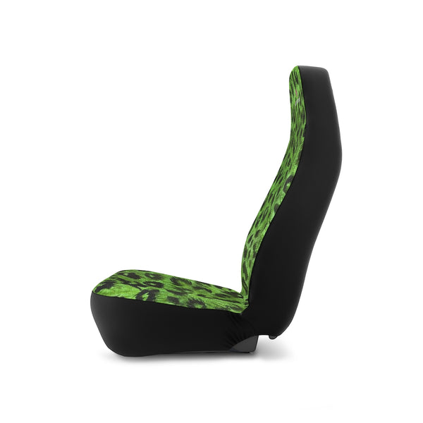 Green Leopard Car Seat Covers, Leopard Animal Print 2-Pcs Set (48.03" × 18.50") Polyester Car Seat Covers, Best Car Accessories Essential Premium Quality Best Soft Luxury Car Seat - 2 Pack For Your Car Seat Protection, Car Seat Protectors, Designer Car Seat Accessories, Pair of 2 Front Seat Covers, Custom Seat Covers, Luxury Car Seat Covers, Best Car Seat Covers