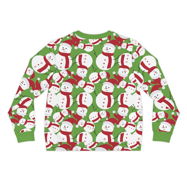 Christmas Snowman Green Lightweight Sweatshirt