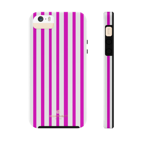 Pink Striped iPhone Case, Designer Case Mate Tough Samsung Galaxy Phone Cases-Phone Case-Printify-iPhone 5/5s/5se Tough-Heidi Kimura Art LLC