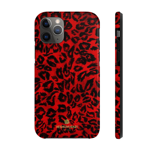 Red Leopard Print Phone Case, Animal Print Case Mate Tough Phone Cases-Made in USA - Heidikimurart Limited 