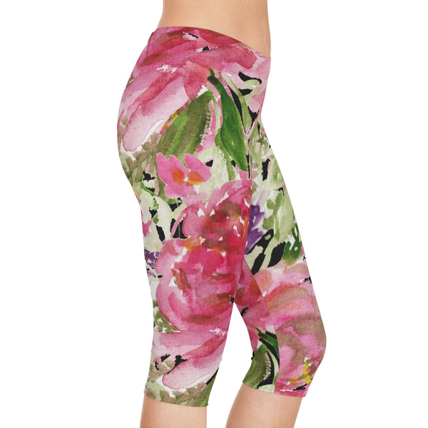 Pink Rose Women's Capri Leggings