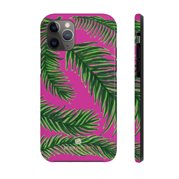 Hot Pink Tropical Print Phone Case, Palm Leaf Case Mate Tough Phone Cases-Made in USA - Heidikimurart Limited 