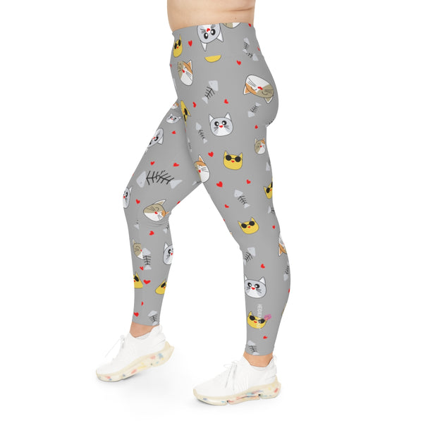 Grey Cat Lover's Tights, Best Women's Plus Size Leggings