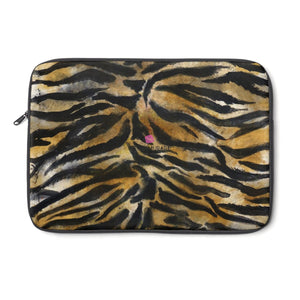 Wild Big Cat Tiger Stripe Animal Print 12', 13", 14" Laptop Sleeve Cover-Made in the USA-Laptop Sleeve-13"-Heidi Kimura Art LLC