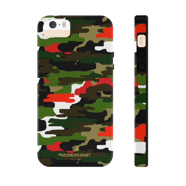 Red Green Camo iPhone Case, Classic Army Camouflage Case Mate Tough Phone Cases-Phone Case-Printify-iPhone 5/5s/5se Tough-Heidi Kimura Art LLC