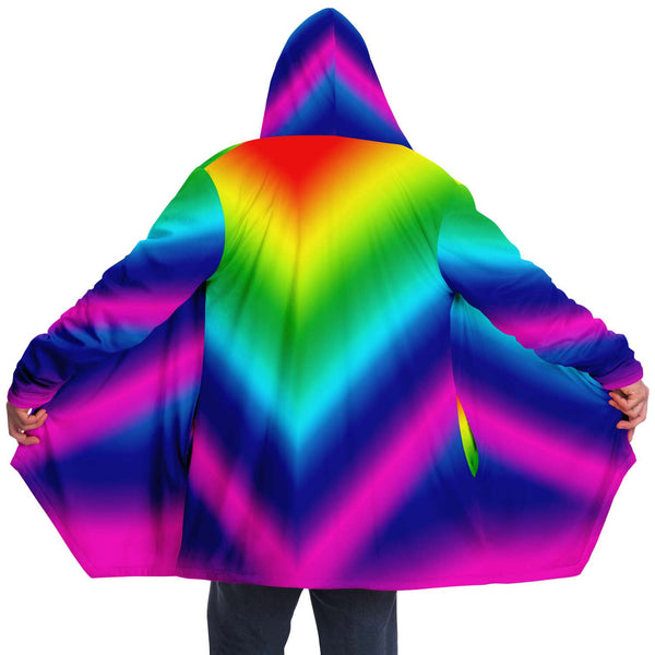 Rainbow Ombre Microfiber Fleece Jacket-Microfleece Cloak - AOP-Subliminator-Heidi Kimura Art LLC