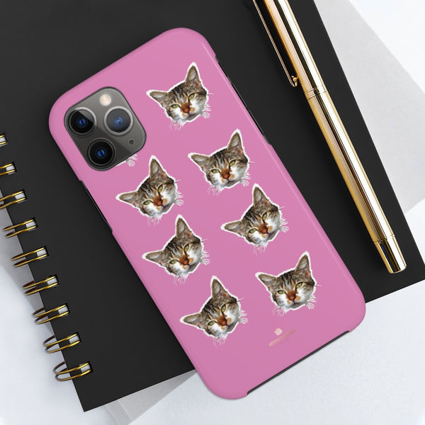 Pink Cat Phone Case, Peanut Meow Cat Case Mate Tough Phone Cases-Made in USA - Heidikimurart Limited 