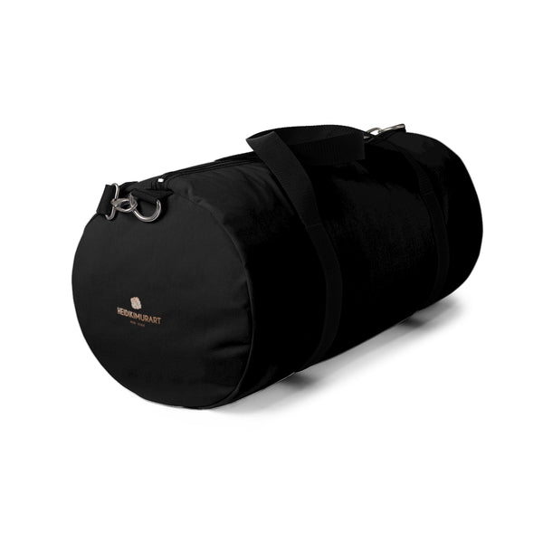 Black Solid Color All Day Small 20" Long Or Large Size 23" Long Duffel Bag-Duffel Bag-Heidi Kimura Art LLC