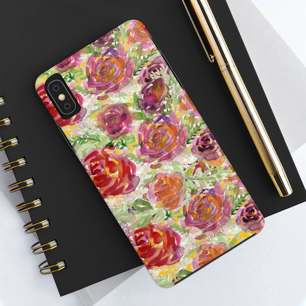 Yellow Garden Rose Floral Print Phone Case, Flower Case Mate Tough Phone Cases-Made in USA - Heidikimurart Limited 