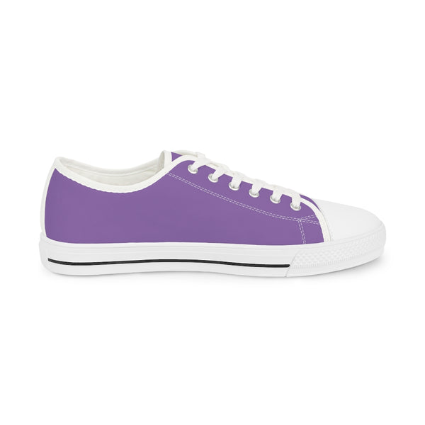 Light Purple Color Men's Sneakers, Best Solid Purple Color Modern Minimalist Best Breathable Designer Men's Low Top Canvas Fashion Sneakers With Durable Rubber Outsoles and Shock-Absorbing Layer and Memory Foam Insoles (US Size: 5-14)