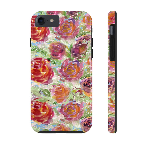 Blue Garden Rose Floral Print Phone Case, Flower Case Mate Tough Phone Cases-Made in USA - Heidikimurart Limited 