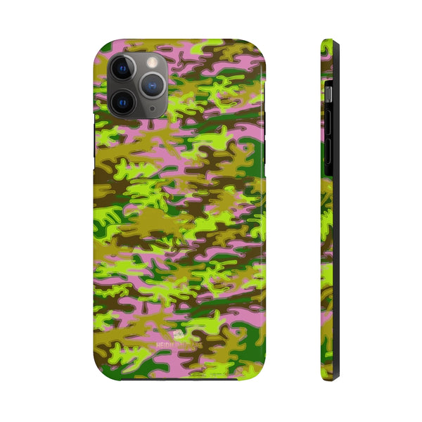 Pink Green Camo iPhone Case, Case Mate Tough Samsung Galaxy Phone Cases-Phone Case-Printify-iPhone 11 Pro Max-Heidi Kimura Art LLC