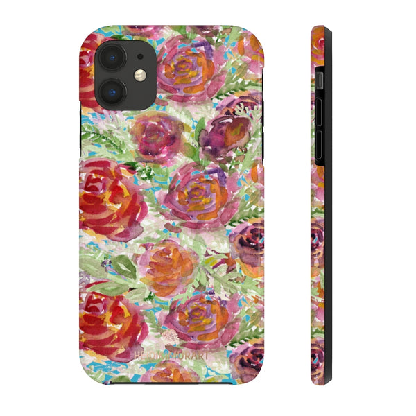 Blue Garden Rose Floral Print Phone Case, Flower Case Mate Tough Phone Cases-Made in USA - Heidikimurart Limited 