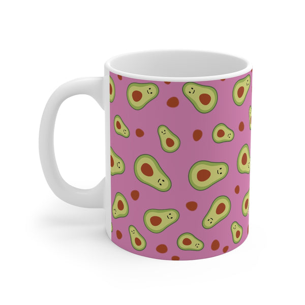 Avocado Mug 11oz, Coffee Tea Ceramic Cup With Rounded Corners with C-Handle-Mug-Printify-11oz-Heidi Kimura Art LLC