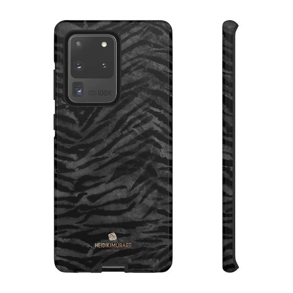 Black Tiger Striped Tough Cases, Animal Print Best Designer Phone Case-Made in USA-Phone Case-Printify-Samsung Galaxy S20 Ultra-Glossy-Heidi Kimura Art LLC