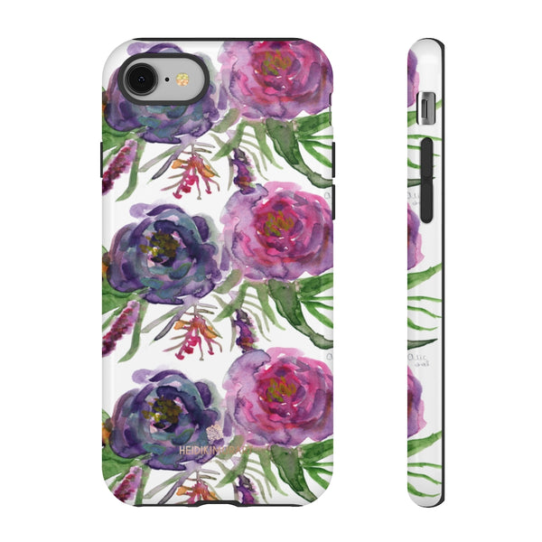 Pink Floral Print Phone Case, Roses Tough Designer Phone Case -Made in USA-Phone Case-Printify-iPhone 8-Glossy-Heidi Kimura Art LLC