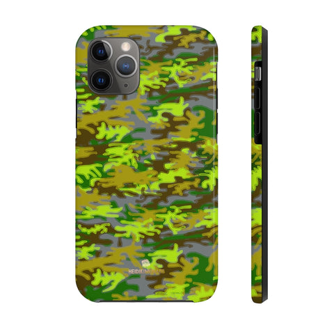Grey Green Camo iPhone Case, Case Mate Tough Samsung Galaxy Phone Cases-Phone Case-Printify-iPhone 11 Pro-Heidi Kimura Art LLC Grey Green Camo iPhone Case, Camouflage Army Military Print Sexy Modern Designer Case Mate Tough Phone Case For iPhones and Samsung Galaxy Devices-Printed in USA