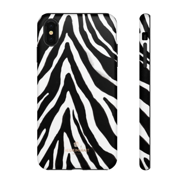 Zebra Stripe Phone Case, Animal Print Tough Designer Phone Case -Made in USA-Phone Case-Printify-iPhone XS MAX-Matte-Heidi Kimura Art LLC