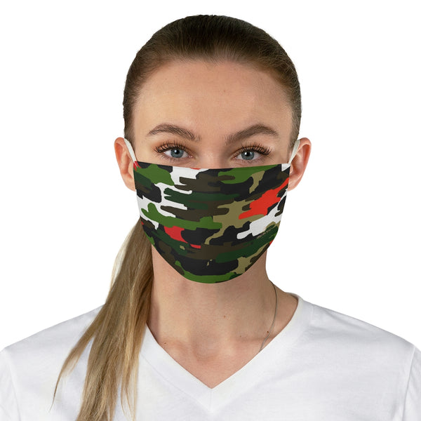 Green Red Camouflage Print Face Mask, Adult Military Style Modern Fabric Face Mask-Made in USA-Accessories-Printify-One size-Heidi Kimura Art LLC Green Camouflage Print Face Mask, Adult Military Style Designer Fashion Face Mask For Men/ Women, Designer Premium Quality Modern Polyester Fashion 7.25" x 4.63" Fabric Non-Medical Reusable Washable Chic One-Size Face Mask With 2 Layers For Adults With Elastic Loops-Made in USA