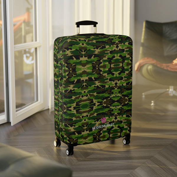 Green Camo Print Luggage Cover