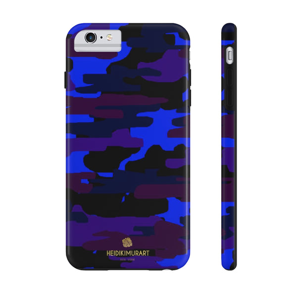 Purple Blue Camo Print Phone Case, Army Military Case Mate Tough Phone Cases-Made in USA - Heidikimurart Limited 