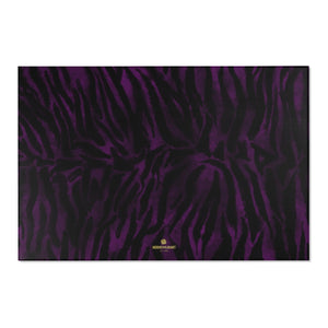 Purple Black Tiger Stripe Print Designer 24x36, 36x60, 48x72 inches Area Rugs - Printed in USA-Area Rug-72" x 48"-Heidi Kimura Art LLC