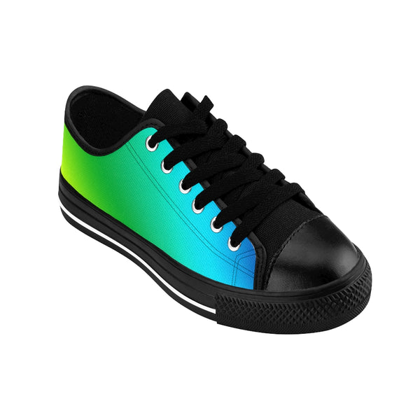 Best Rainbow Women's Sneakers, Gay Pride Colorful Best Ladies' Tennis Canvas Shoes Low Tops