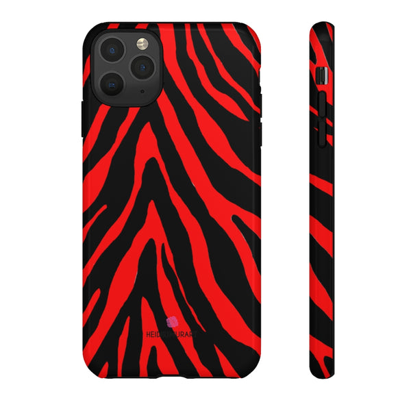 Red Zebra Designer Tough Cases, Animal Print Best Case Mate iPhone Samsung Case-Made in USA - Heidikimurart Limited 