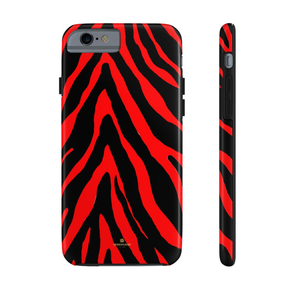 Red Zebra Stripe iPhone Case, Case Mate Tough Samsung Galaxy Phone Cases-Phone Case-Printify-iPhone 6/6s Tough-Heidi Kimura Art LLC
