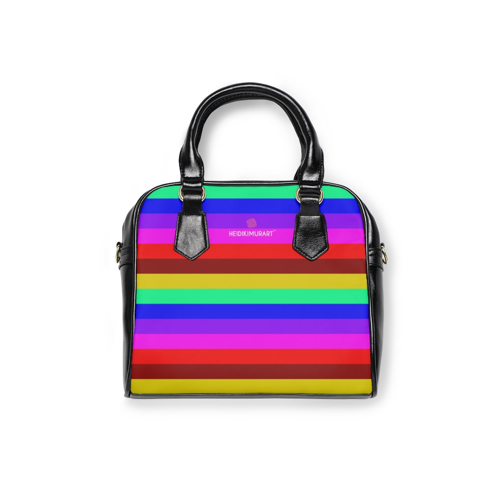 Rainbow Striped Shoulder Handbag