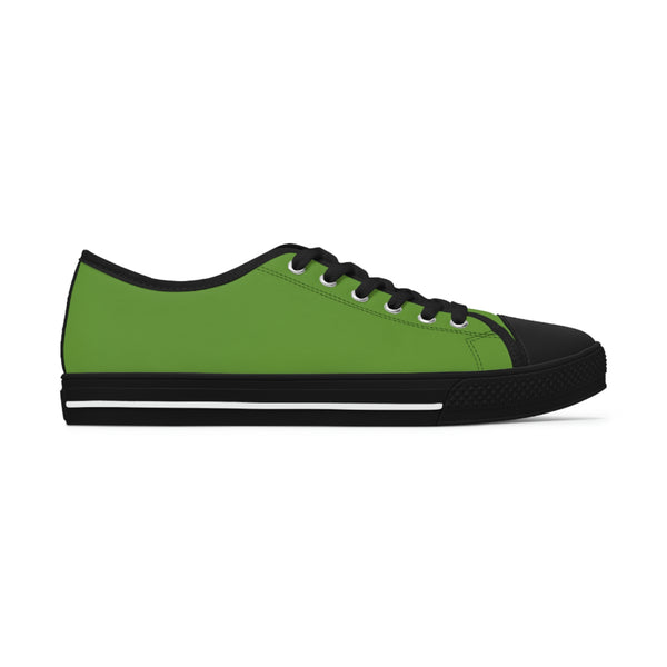 Matcha Green Color Ladies' Sneakers, Green Solid Color Modern Minimalist Basic Essential Women's Low Top Sneakers Tennis Shoes, Canvas Fashion Sneakers With Durable Rubber Outsoles and Shock-Absorbing Layer and Memory Foam Insoles&nbsp;(US Size: 5.5-12)